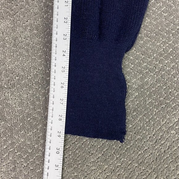 Woolyback Sweater Jacket Men's Medium Navy Blue Wool Full Zip Made in England - Picture 13 of 13